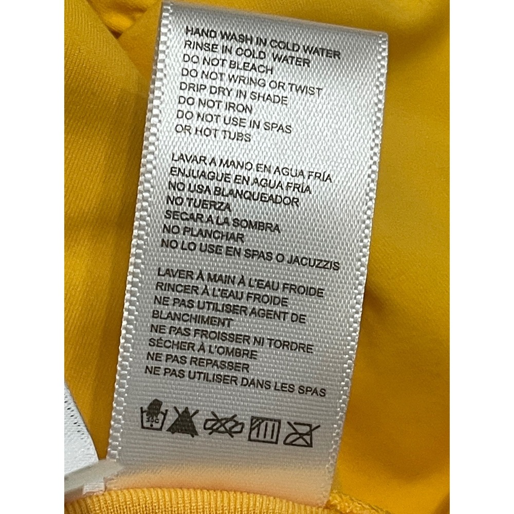DKNY Ruffle Plunge One-Piece Swimsuit Yellow - Picture 3 of 13